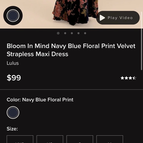 Lulu's Strapless Navy and Pink Floral Dress - Picture 5 of 5